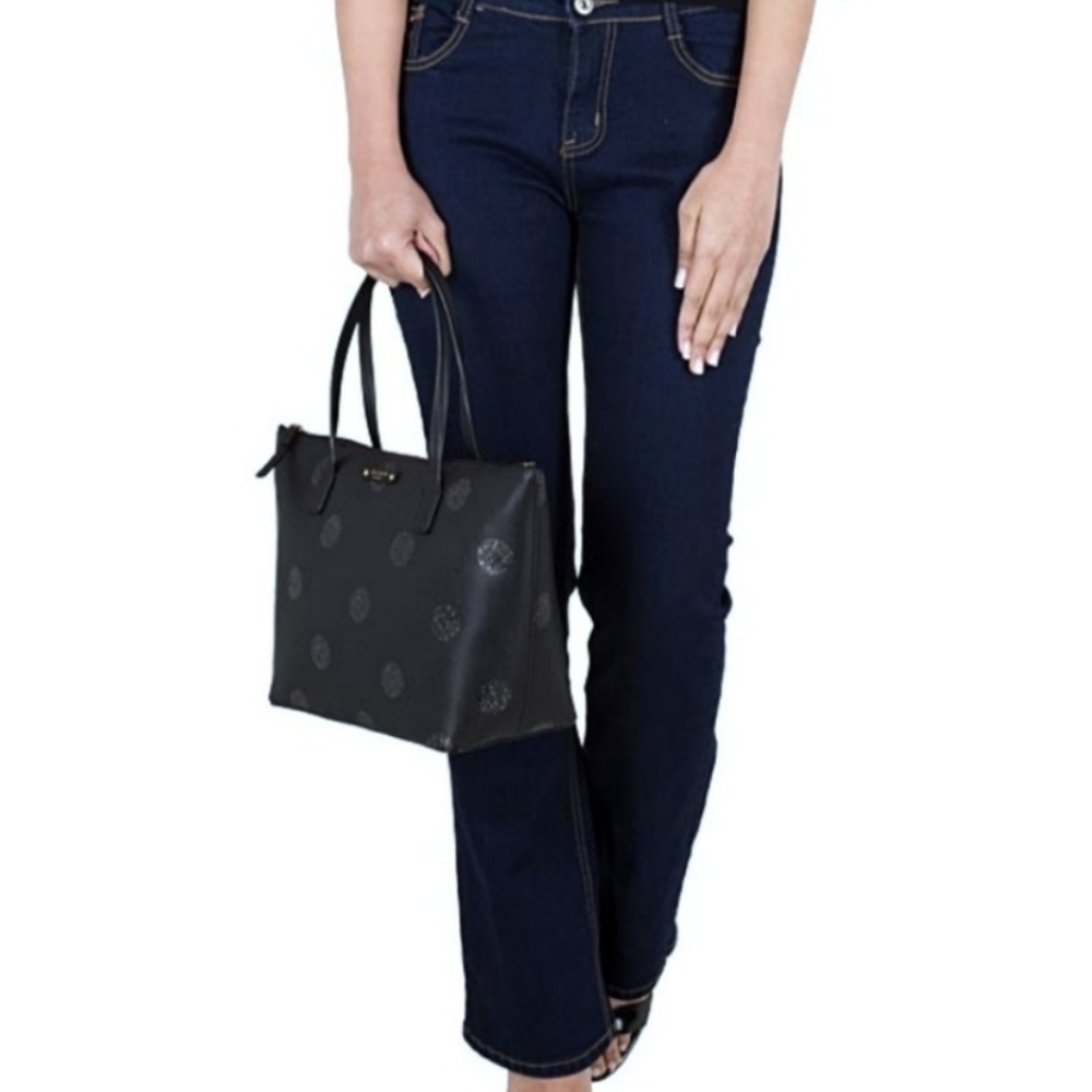 Kate Spade New York Haven Lane Hani Black Polka Dot Tote - Picture 2 of 9